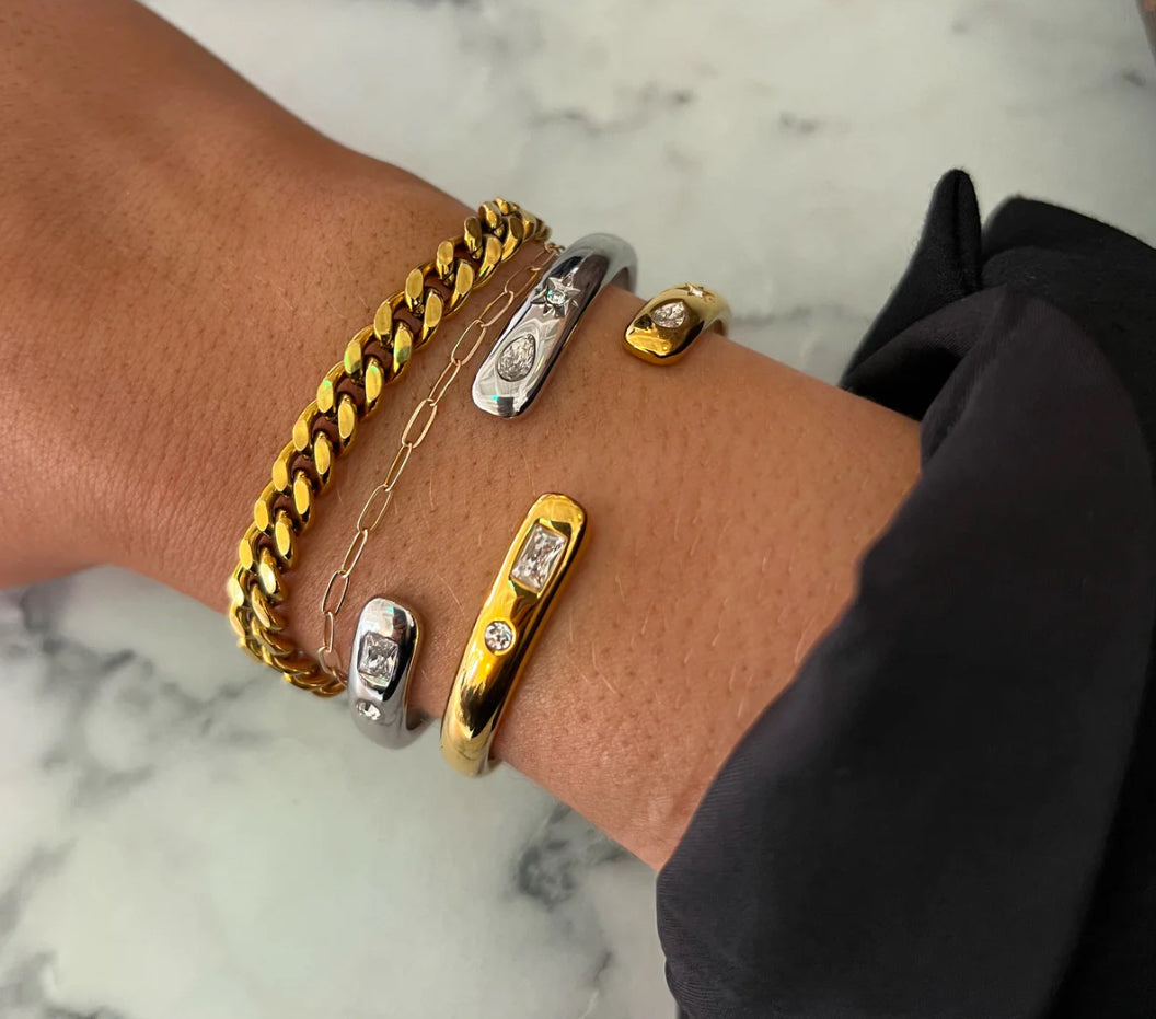 Gold cuff bangle
