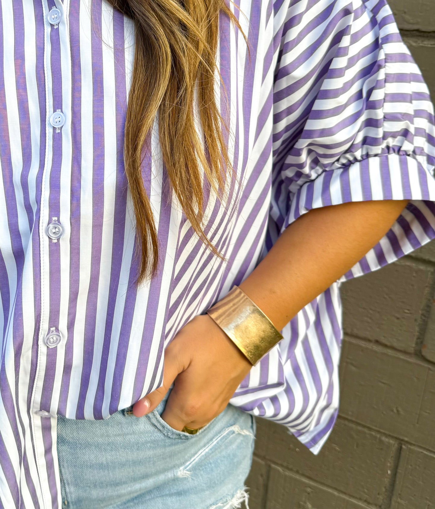 Worn Gold Cuff Bracelet