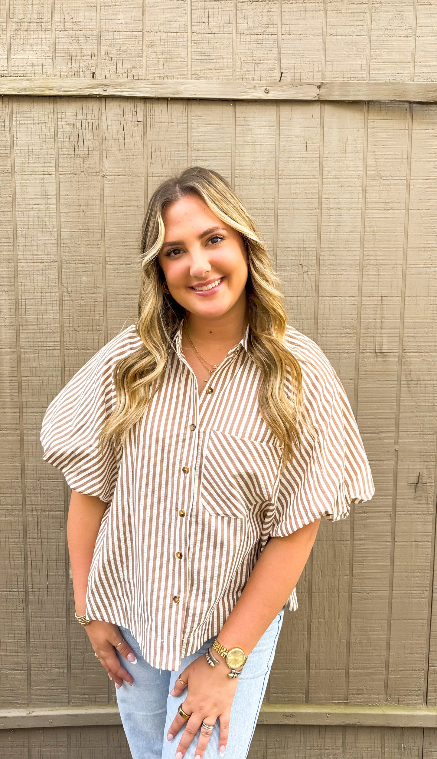 Striped Lenin Button up