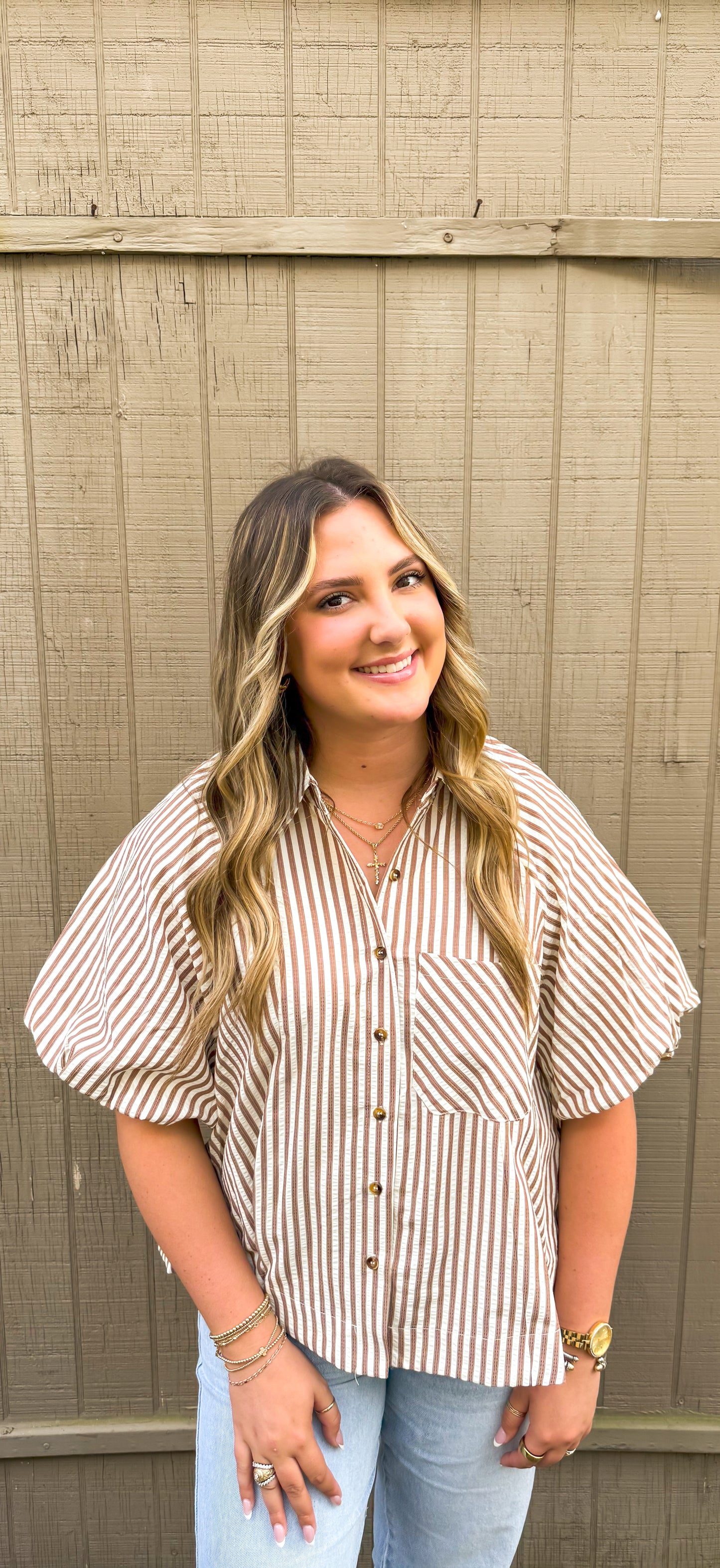 Striped Lenin Button up