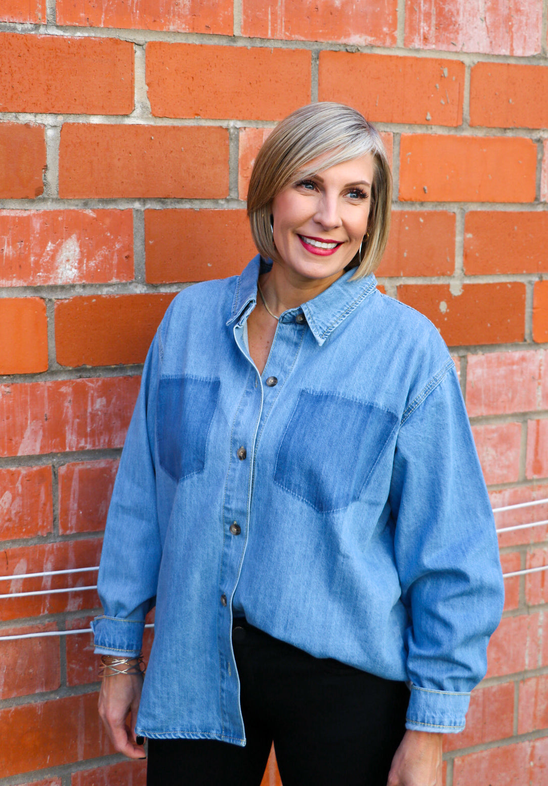 Denim Long sleeve button up