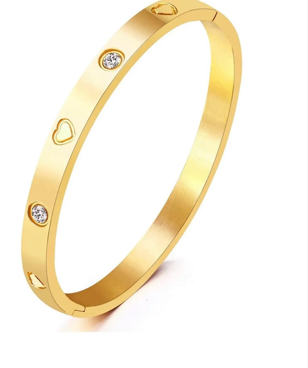 Gold Heart Bangle