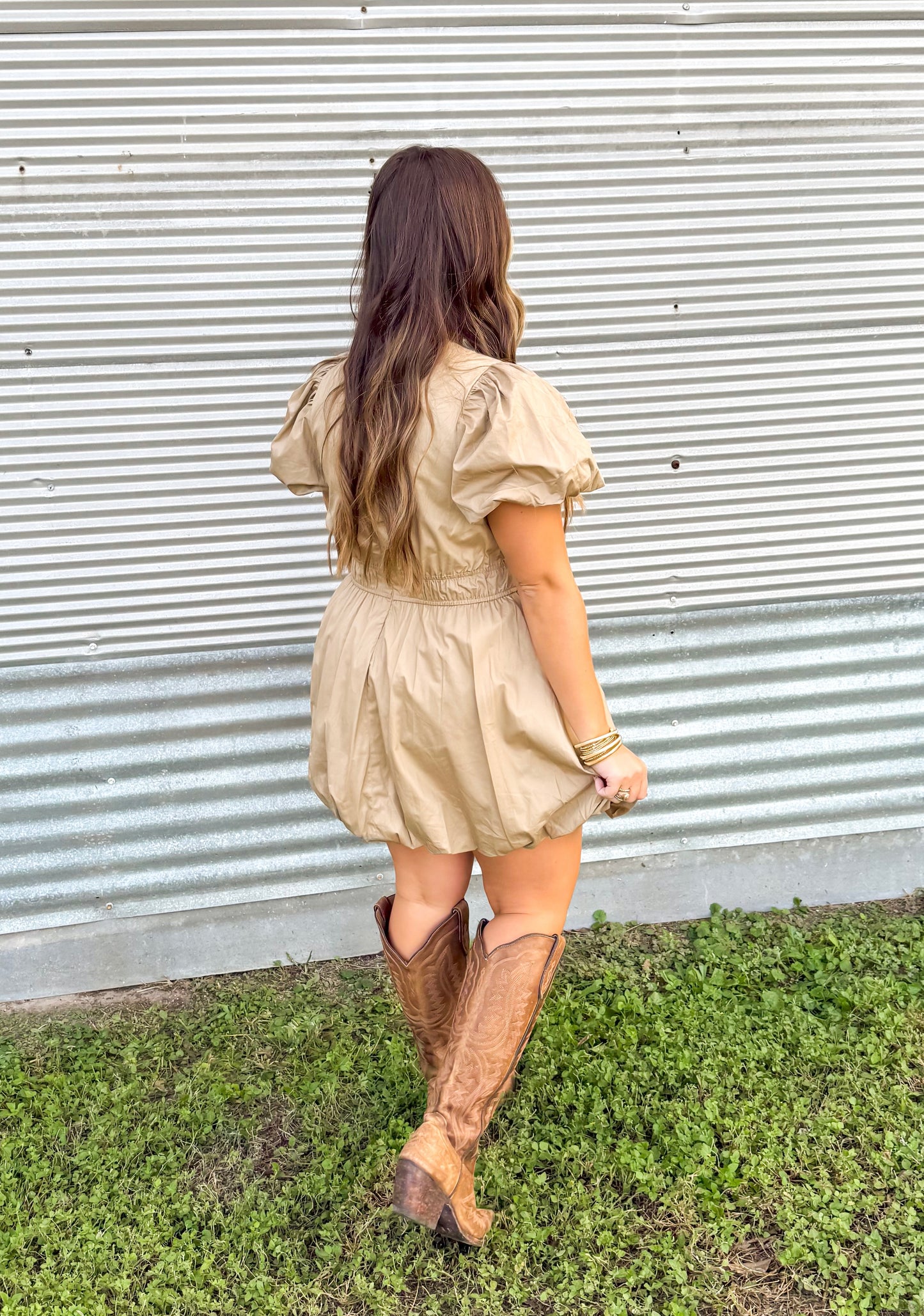 Khaki bubble dress