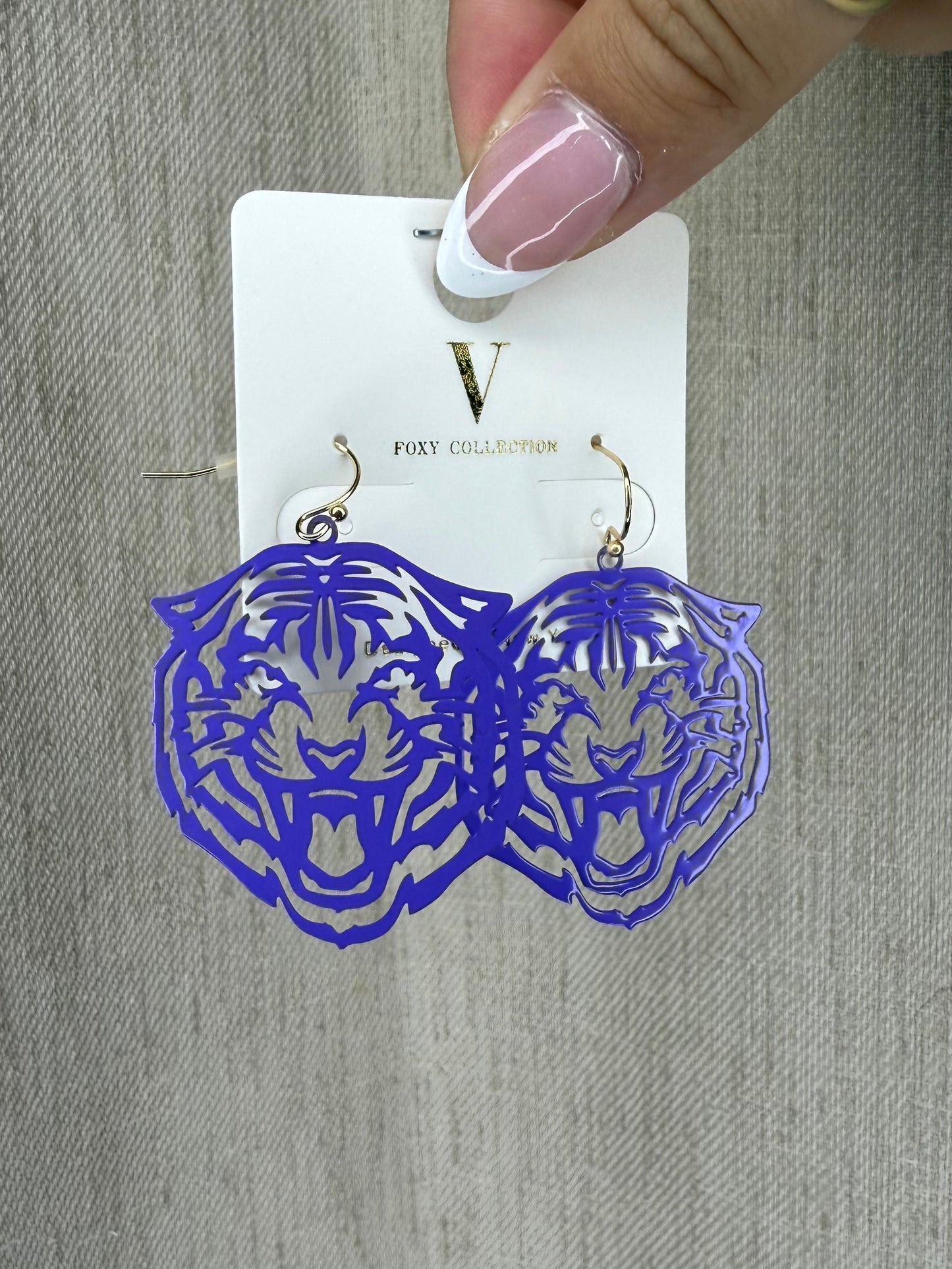 Purple Wildcat Earrings