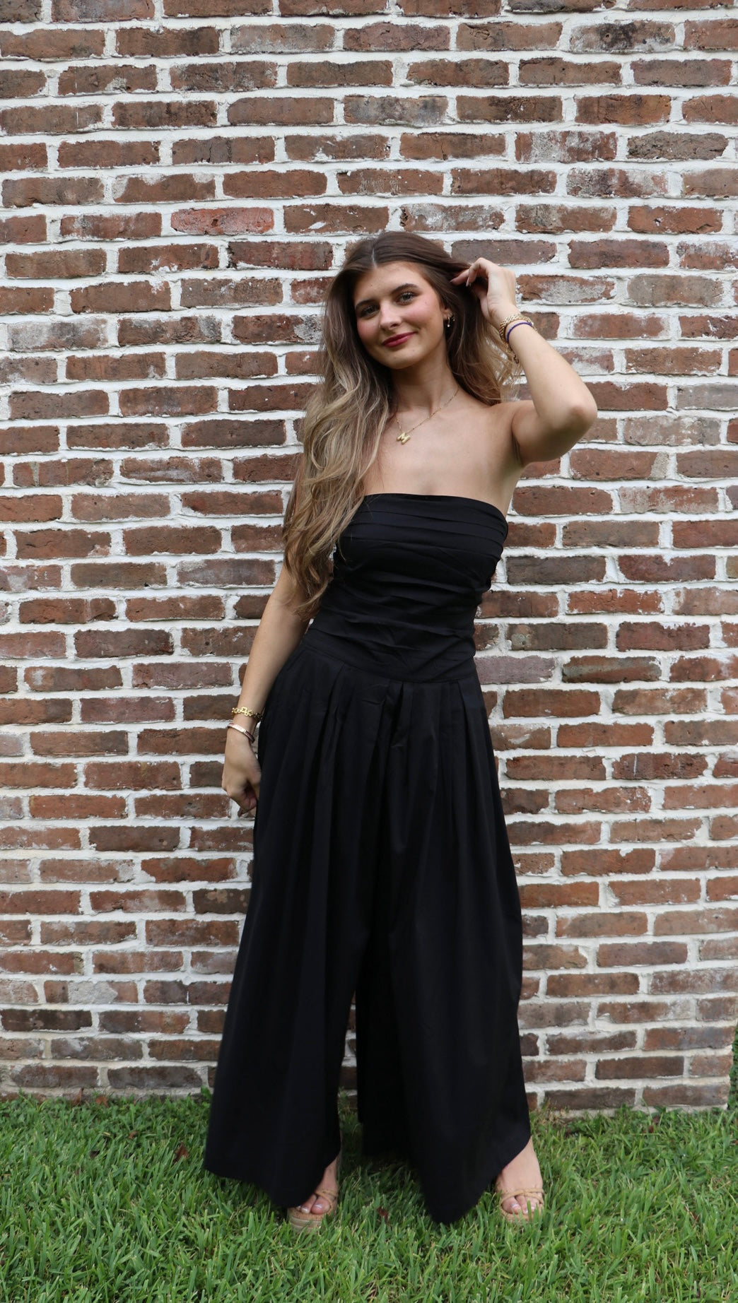 Black Strapless Romper