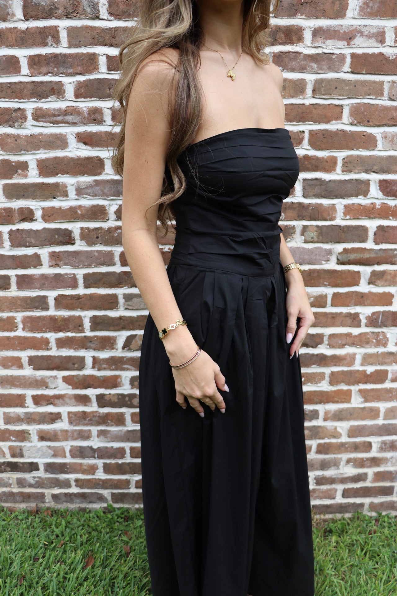 Black Strapless Romper