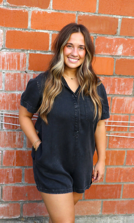 Black Short Romper